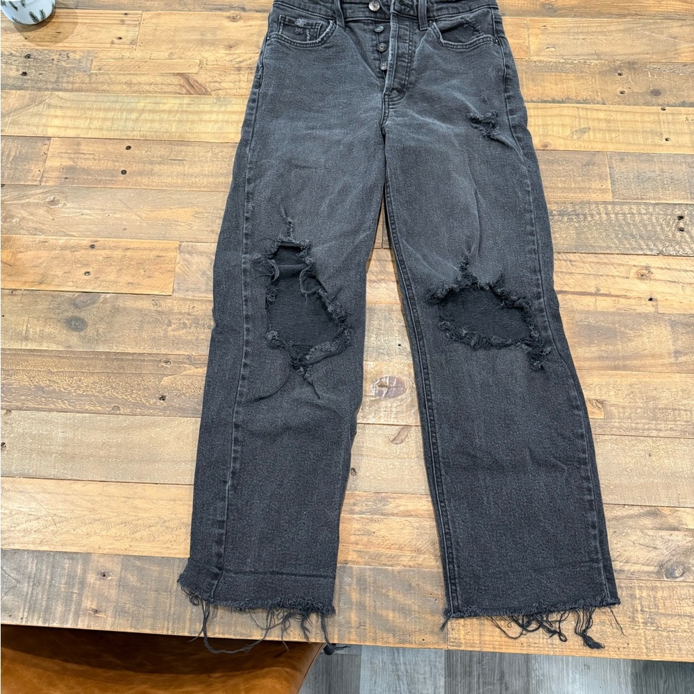 Wild Fable Black Distressed Straight Leg Jeans